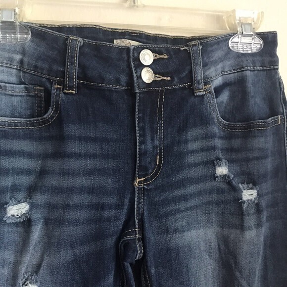 American Heritage Juniors Distressed Dark‎ Blue SO Jeans Size 7 - Picture 3 of 10